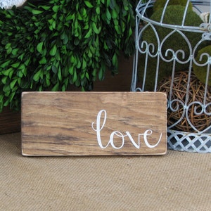 Rustic mini &quot;Love&quot; Sign (8&quot; x 3.5&quot;)