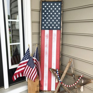 Patriotic Front Porch Sign | American Flag Sign | Wooden American Flag Sign | 4th of July Decor | Patriotic Sign | Porch Flag Sign TRN23