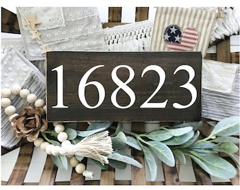 Custom Zip Code Sign: Rustic Wooden Hometown Gift (12" x 5.5")