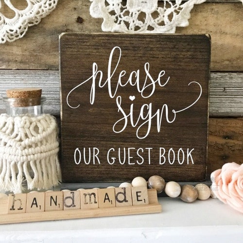 Wedding Guest Book Sign/Please sign our guest book/Wood sign/Wedding table sign 