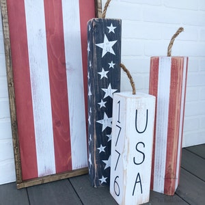 Wooden Firecrackers | Wood Firecrackers | Patriotic Front Porch Decor | American Flag Sign | 4th of July Decor | Porch Flag Sign |  TRN23