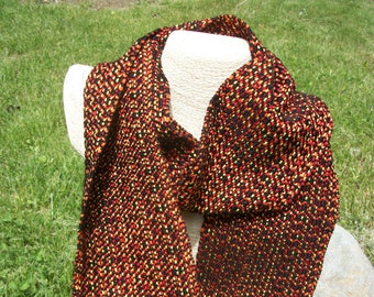 Woven scarf, woven cotton scarf, handwoven cotton scarf, woven summer scarf, woven scarf with fringe