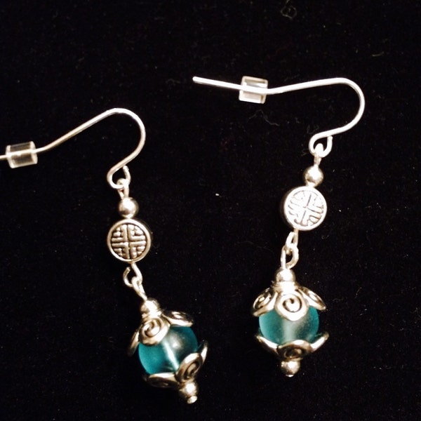 Sea Glass Green drop earrings