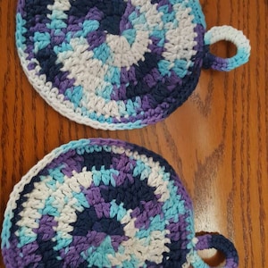 Potholders crochet pot holders kitchen cookware hot pads birthday gift housewarming