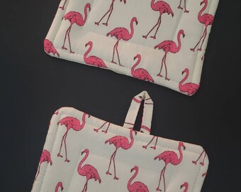 Potholders flamingos double insulbrite gift novelty potholders