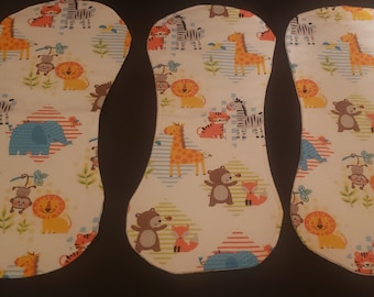Burp cloths  flannel burp cloths 3 to the set handmade