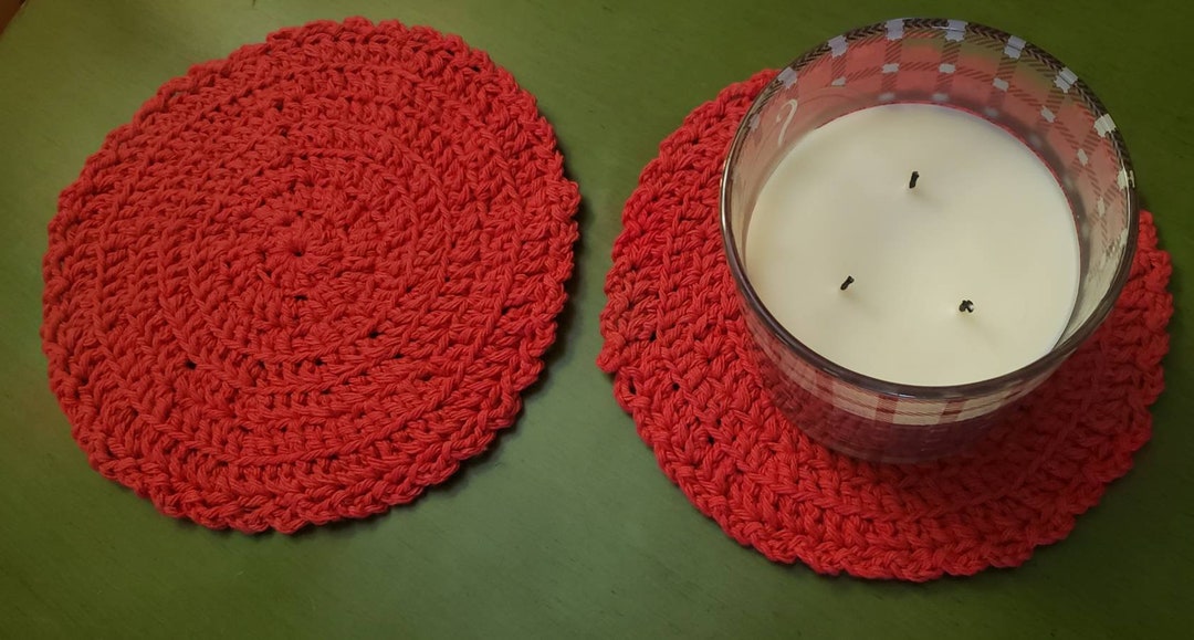 Doilies Crochet Red Doilies Table Decor Set of Doilies Crochet Red