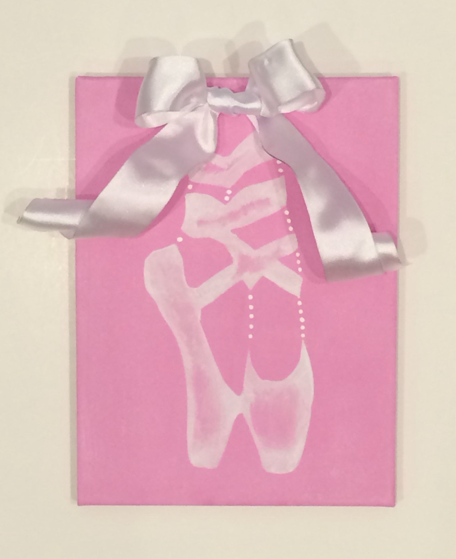 9x12 ballet canvas, ballerina art, ballet shoes art, canvas art, pink girls room, dance art, pointe shoes, ballet art, girls roo