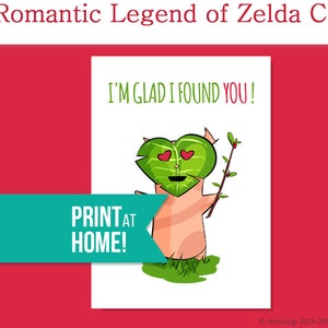 Tarjeta romántica imprimible de Legend of Zelda ¡Te encontré! / Tarjeta del Día de San Valentín / Tarjeta de San Valentín imprimible / Breath of the Wild DESCARGA INSTANTÁNEA