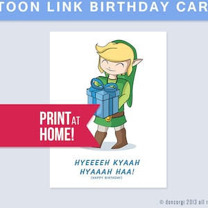 Printable Legend of Zelda Birthday Card Digital Card Happy Birthday Card Gamer Birthday Card Nintendo Birthday Nintendo Gift DL image 1