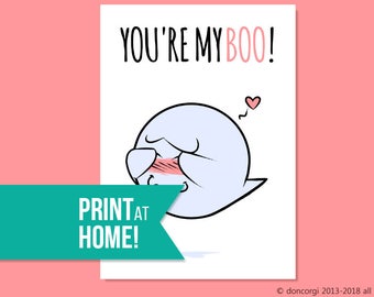 Romantic Super Mario Card | You're My Boo | Printable Valentines Card | Gamer Love Card | Valentines Card | Printable Card  Instant Download