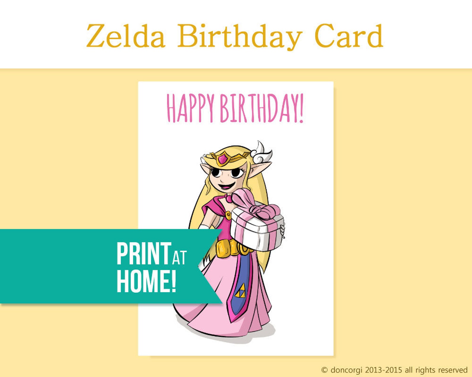 Printable Birthday Card Legend of Zelda Card Gamer Birthday Card Happy