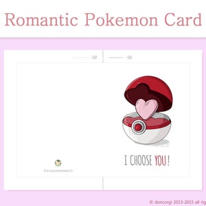 Romantic Pokemon Card I Choose You Printable Valentines Card Pikachu Card Engagement Gift Printable Card INSTANT DOWNLOAD image 3