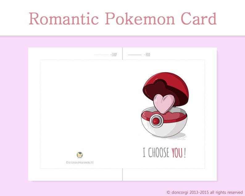 Romantic Pokemon Card I Choose You Printable Valentines Card Pikachu Card Engagement Gift Printable Card INSTANT DOWNLOAD image 3