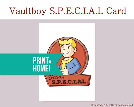 Fallout Printable Card You Are Special Valentine S Day Etsy