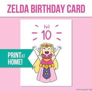 Zelda Level 10 Geburtstagskarte | Druckbare Digitaler Download | Gamer Geburtstagskarte 10. | Legend of Zelda Fan Kunst | Sofortdownload | Drucken