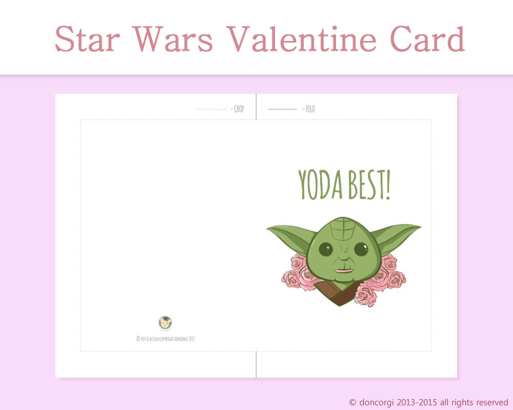 Star Wars Greeting Card Yoda Best Printable Card Love - Etsy