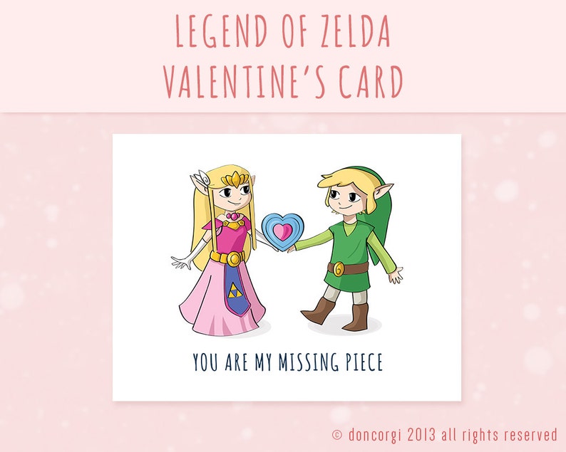 Printable Valentines Card Legend of Zelda Valentine's Card My Missing Piece Printable Card Gamer Love Card INSTANT DOWNLOAD image 2