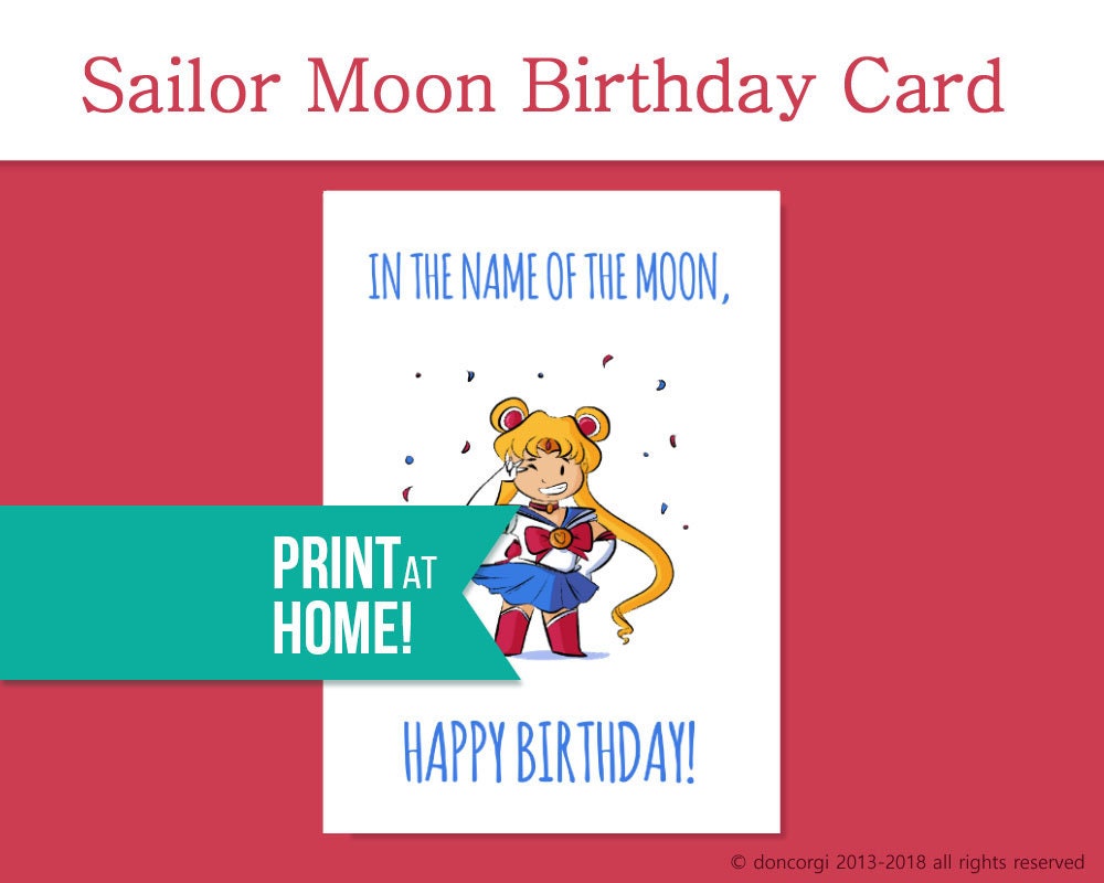 Sailor Moon Birthday Card - Printable Cards