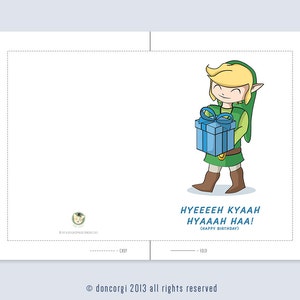 Printable Legend of Zelda Birthday Card Digital Card Happy Birthday Card Gamer Birthday Card Nintendo Birthday Nintendo Gift DL image 3