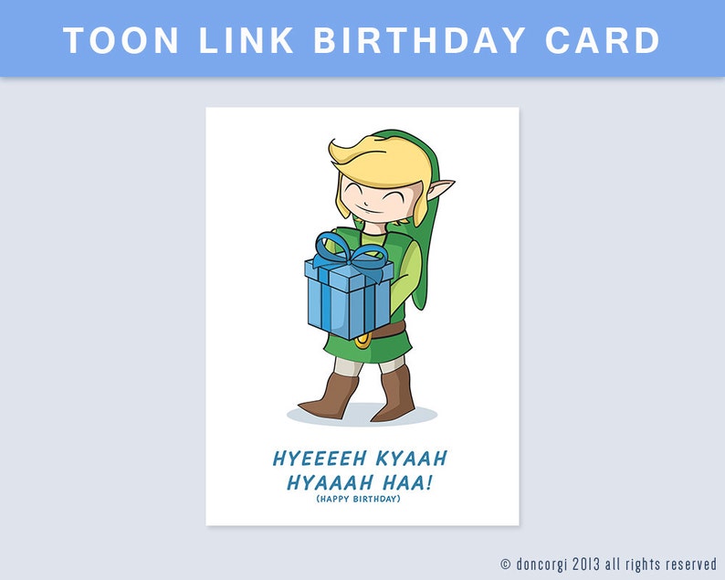 Printable Legend of Zelda Birthday Card Digital Card Happy Birthday Card Gamer Birthday Card Nintendo Birthday Nintendo Gift DL image 2