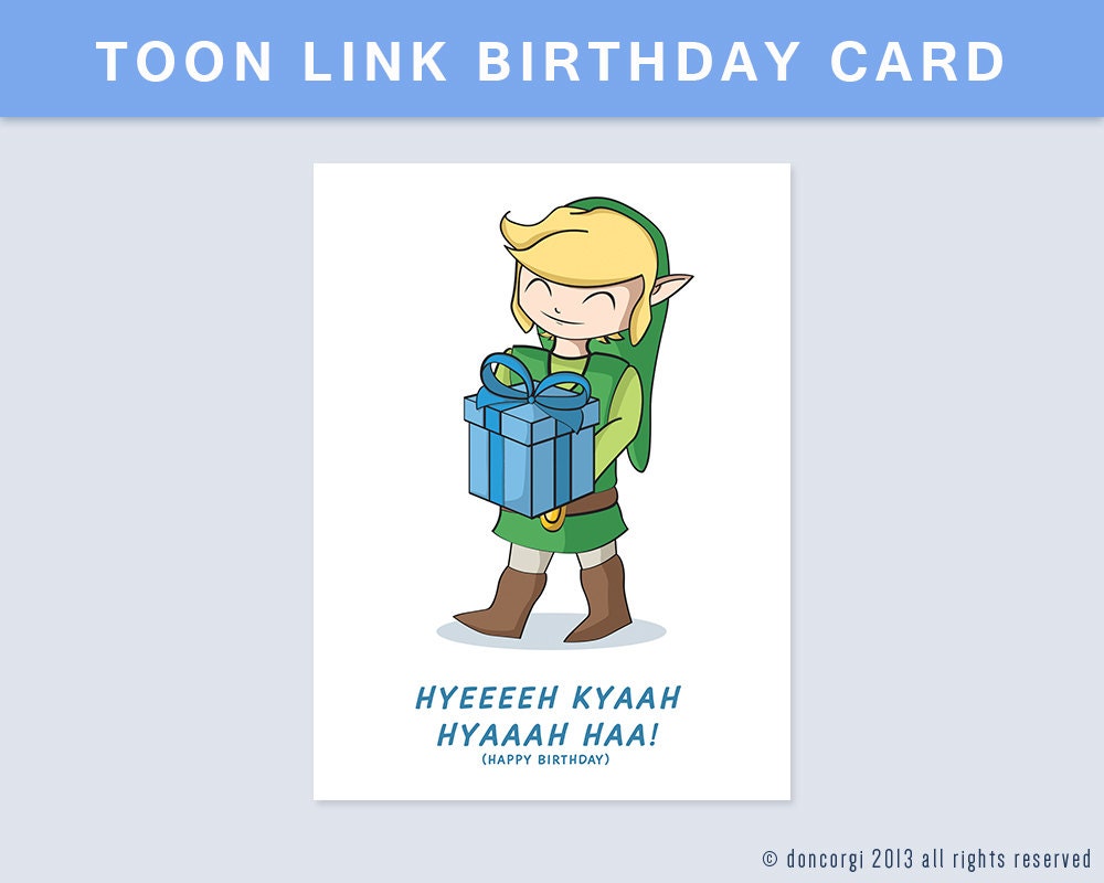 Printable Legend of Zelda Birthday Card Digital Card Happy Birthday