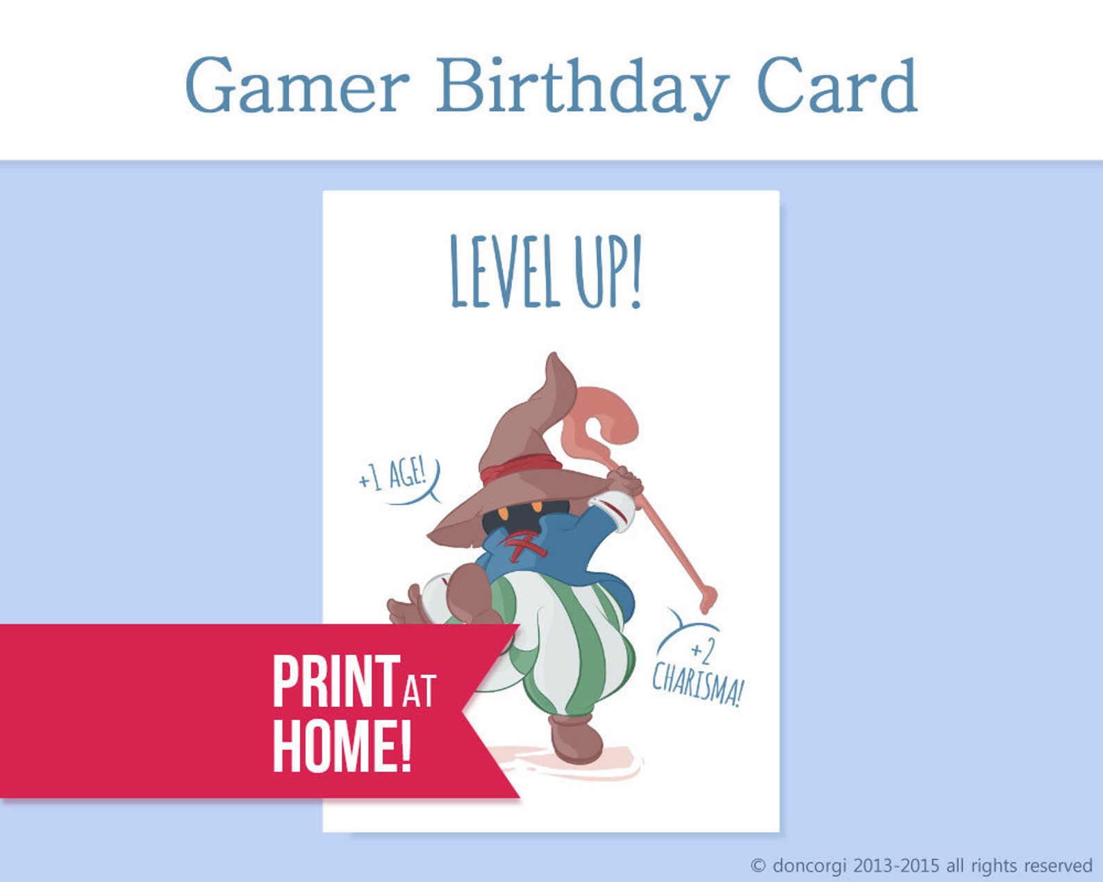 Printable Card | Level up Birthday Card | Gamer Birthday Card | Final ...