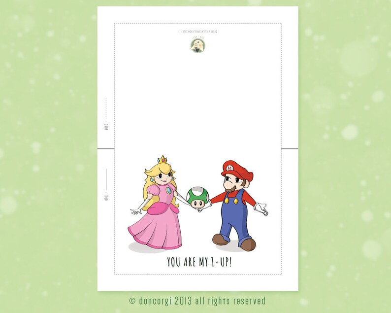 Super Mario Romantic Card Printable Card Super Mario Bros Printable Mario Mario Card Printable Valentines Card INSTANT DOWNLOAD image 3