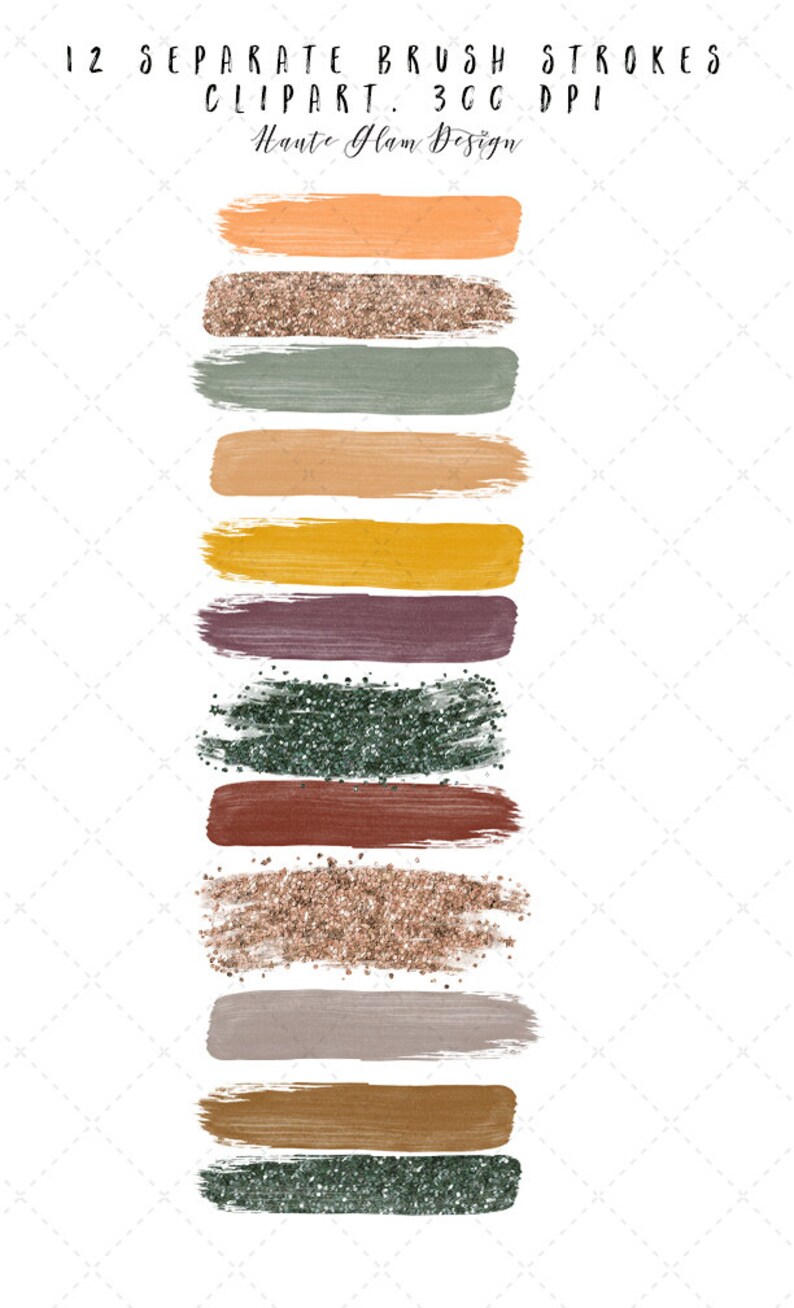 Download Glam Brush Strokes Clip Art Fall Color Palette Autumn ...