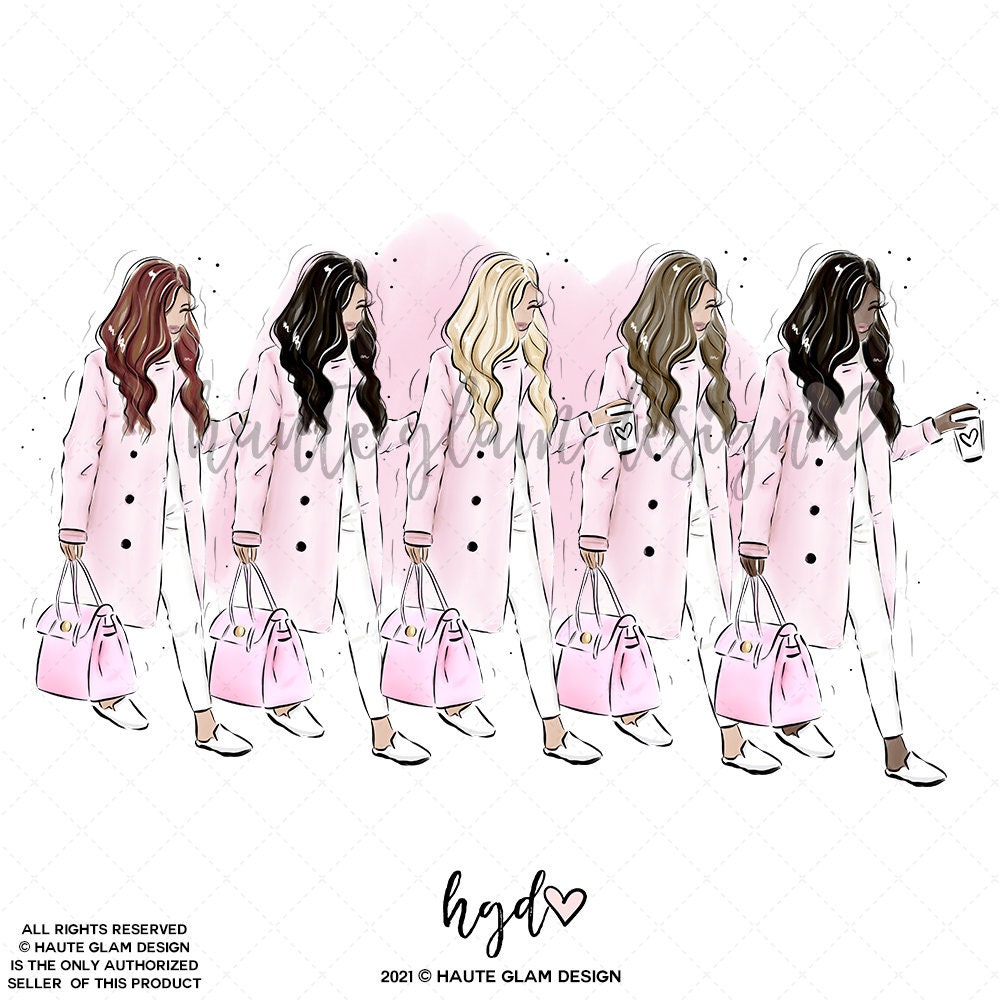 Pink Autumn Essentials Clipart Pink Fall Clipart Fall - Etsy