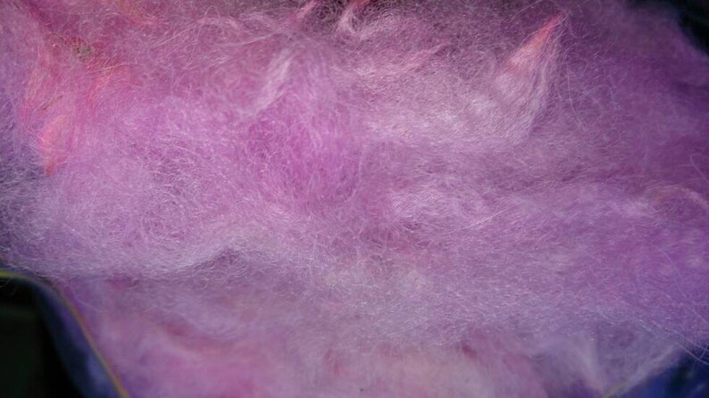 Soft alpaca fleece, yellow, peachy, red, pink, purple, blue, turquoise, green for needle felting, wet felting, spinning, DIY craft wool. image 9