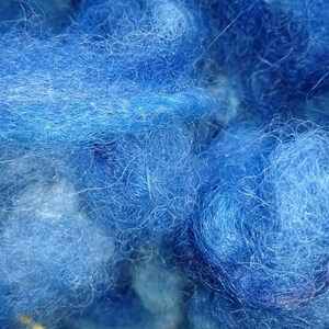 Soft alpaca fleece, yellow, peachy, red, pink, purple, blue, turquoise, green for needle felting, wet felting, spinning, DIY craft wool. image 5