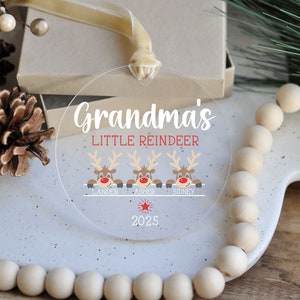 Grandparent Ornament, Reindeer Ornament, Family Christmas Ornament, Gifts for Grandma