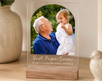 Custom Photo Print with Your Own Text, Personalized Grandpa Gift from Grandkids, Acrylic Photo Keepsake Fathers Day Gift for Grandpa
