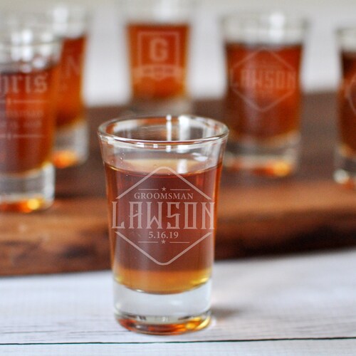 Engraved Shot Glass Gift for Groomsman Best Man Proposal Etsy