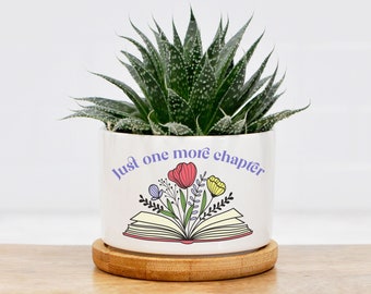 Just One More Chapter, Succulent Planter, Book Lover Gift, Librarian Thank You