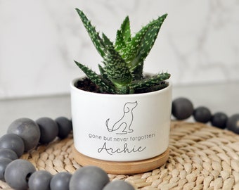 Personalized Dog Memorial Planter, Pet Bereavement Gift, Dog Sympathy Planter, Succulent Cactus