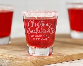 Bachelorette Shot Glasses for Girls Trip Favors Bachelorette Party Ideas Engraved Shot Glass Gift for Bride Bachelorette Gift Bag Items