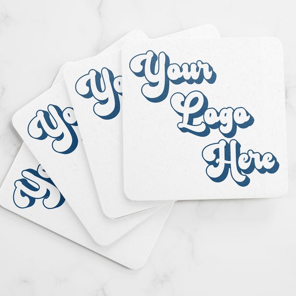 Custom Logo Coasters - Promotional Coasters - Heavyweight Paper Coasters - Branded Gifts - Disposable Coasters