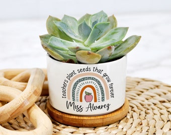 Personalized Mini Succulent Pot: Teacher Appreciation Gift