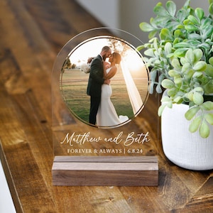 Acrylic Photo Frame, Custom Wedding Frame, Wedding Gift for Couple