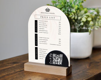 Custom Acrylic Price List - Small Business Price List - Personalized Price List for Boutique Register
