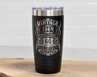60th Birthday Gift for Men, Custom Engraved Tumbler, Funny 60th Birthday