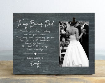 Bonus Dad Wedding Day Gift - Step Dad Gift Idea - Wedding Clip Picture Frame for Step Father