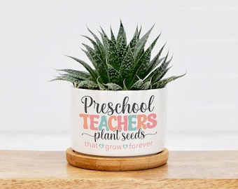 Modern Planter Pot, Teachers Plant Seeds, Preschool Teacher Christmas Gifts