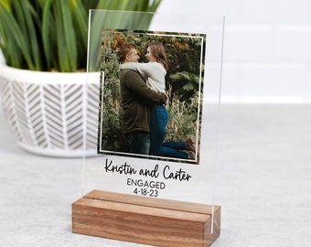 Personalized Photo Print - Printed Engagement Photo - Free Standing Photo - Photo Gift for Couple