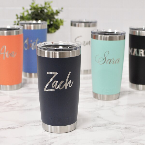 Powder Coat Yeti - Yeti 20 oz Rambler - Personalized Tumbler - Custom Yeti Rambler - Engraved Yeti Cup - Laser Engraved Yeti - Wedding Gift