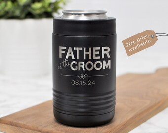 Father of the Groom Gift from Bride, Personalized Can Cooler, Outdoor Wedding Favors