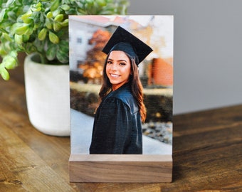 Photo Print on Wood, Rustic Graduation Party Decorations, Grandaughter Graduation Gift