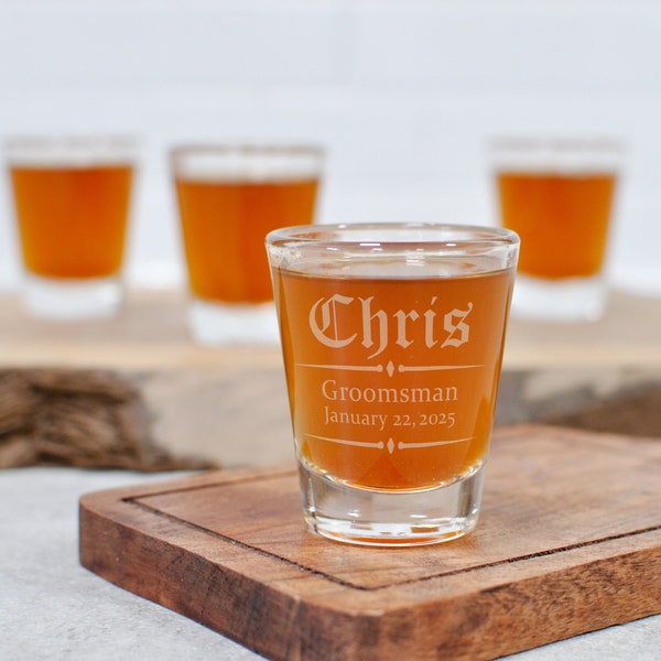 Engraved Shot Glass - Gift for Groomsman - Best Man Proposal - Groomsman Shot Glass - Wedding Party Gift - Father of the Groom